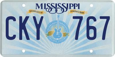 MS license plate CKY767