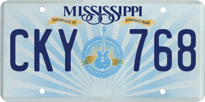 MS license plate CKY768