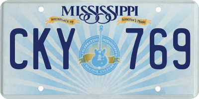 MS license plate CKY769