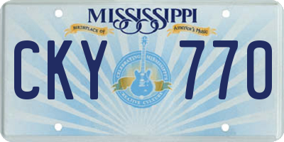 MS license plate CKY770