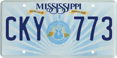 MS license plate CKY773