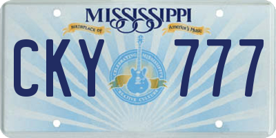 MS license plate CKY777