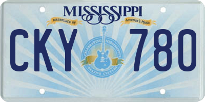 MS license plate CKY780