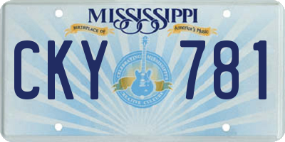 MS license plate CKY781