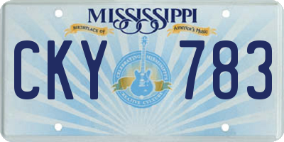 MS license plate CKY783