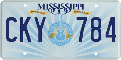 MS license plate CKY784
