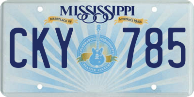 MS license plate CKY785