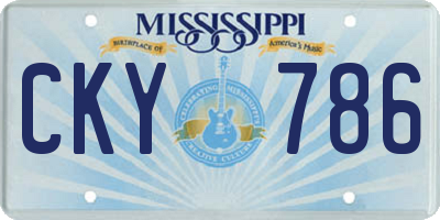 MS license plate CKY786