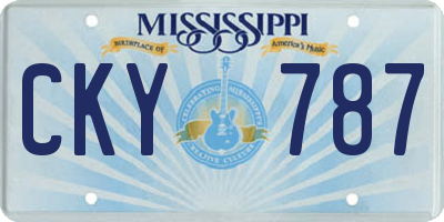 MS license plate CKY787