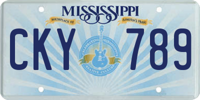 MS license plate CKY789