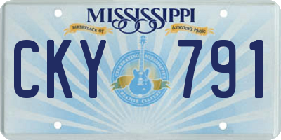 MS license plate CKY791