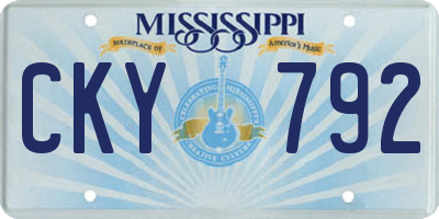 MS license plate CKY792