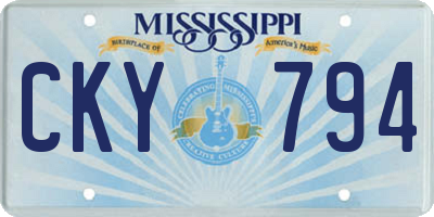 MS license plate CKY794