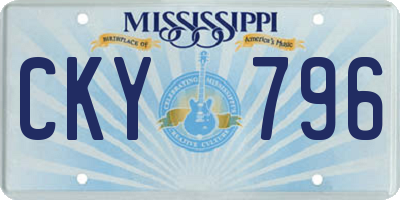 MS license plate CKY796