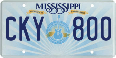MS license plate CKY800