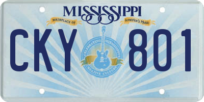 MS license plate CKY801
