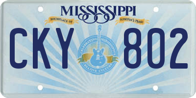 MS license plate CKY802
