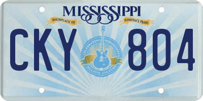 MS license plate CKY804