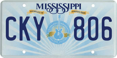 MS license plate CKY806