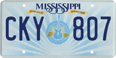 MS license plate CKY807