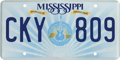 MS license plate CKY809