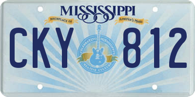 MS license plate CKY812