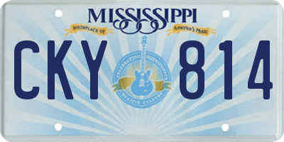 MS license plate CKY814
