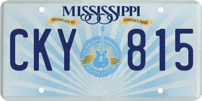 MS license plate CKY815