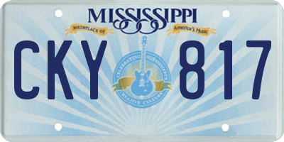 MS license plate CKY817