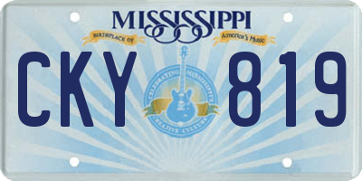 MS license plate CKY819