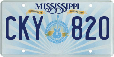 MS license plate CKY820