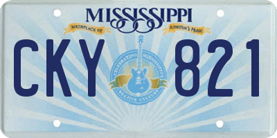 MS license plate CKY821