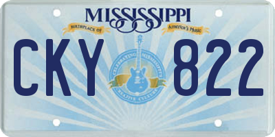 MS license plate CKY822