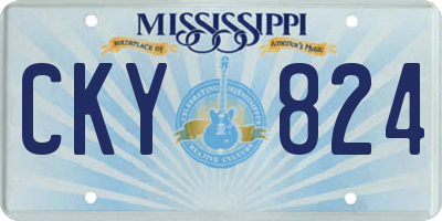 MS license plate CKY824