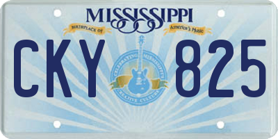 MS license plate CKY825