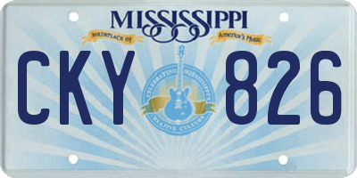 MS license plate CKY826