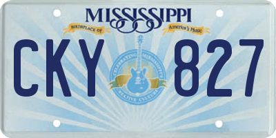 MS license plate CKY827