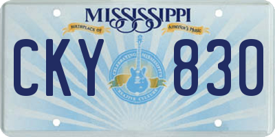 MS license plate CKY830