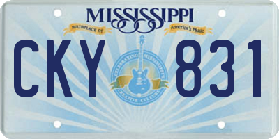 MS license plate CKY831
