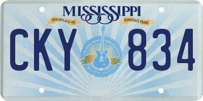 MS license plate CKY834
