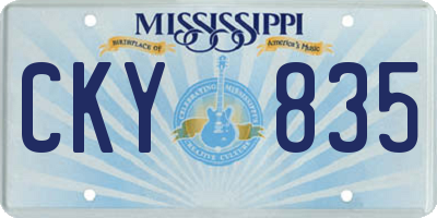 MS license plate CKY835
