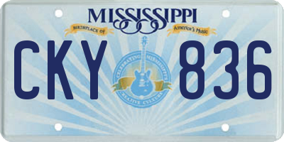 MS license plate CKY836