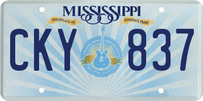 MS license plate CKY837