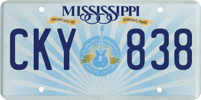 MS license plate CKY838