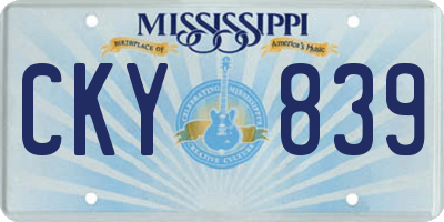 MS license plate CKY839