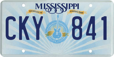MS license plate CKY841