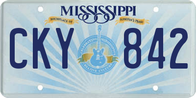 MS license plate CKY842