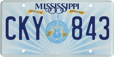MS license plate CKY843