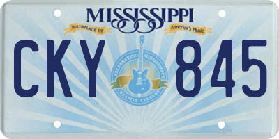 MS license plate CKY845