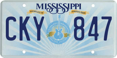 MS license plate CKY847
